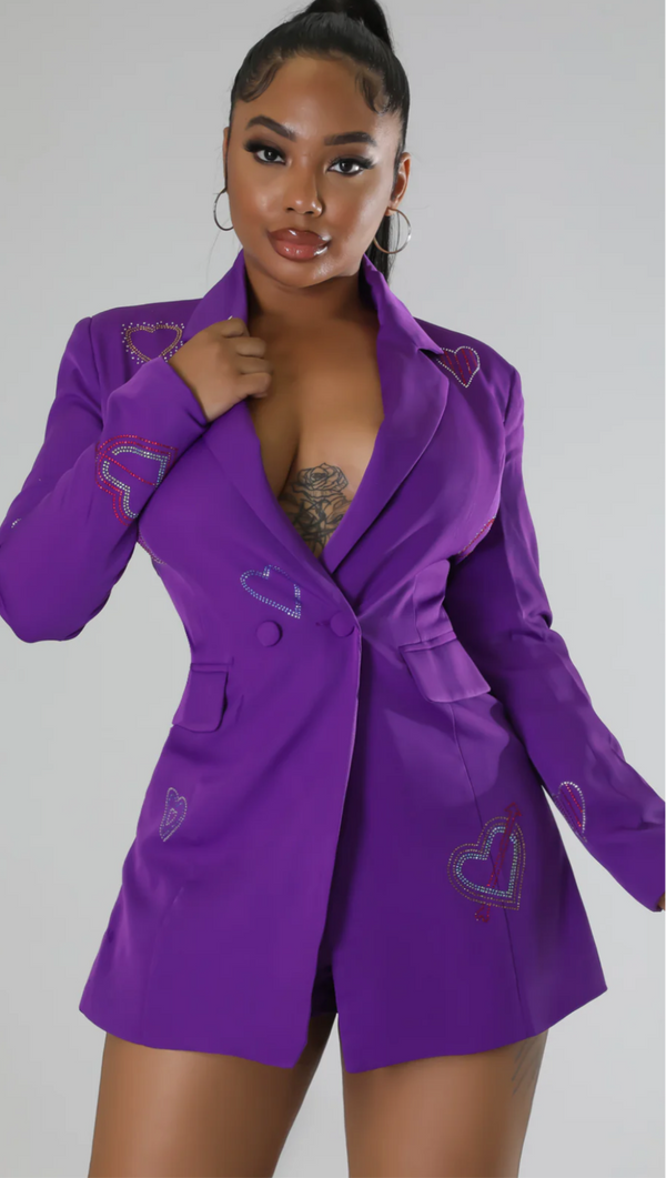 Purple rhinestone heart jumper