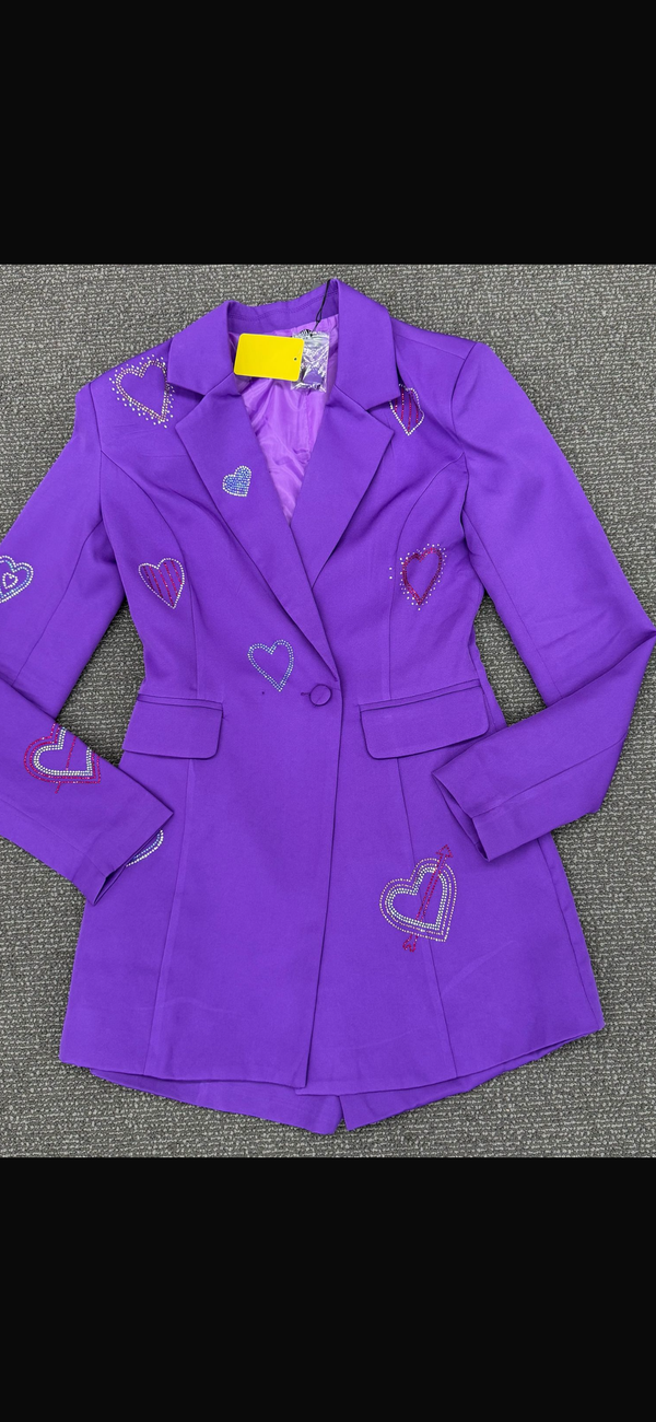 Purple rhinestone heart jumper